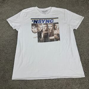 Nsync Shirt Mens Extra Large Black Cropped Justin Lance Band Cast Short Sleeve